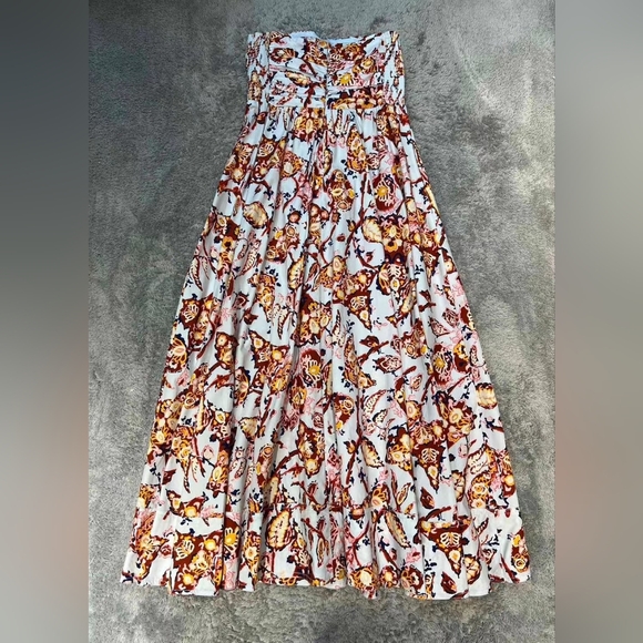A.L.C. Tate Cotton Printed Strapless A-Line Midi Dress - Picture 4 of 9